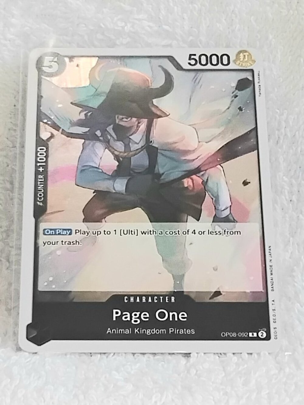 Mint One Piece Page One Rare Character Foil Card OP08-092!!